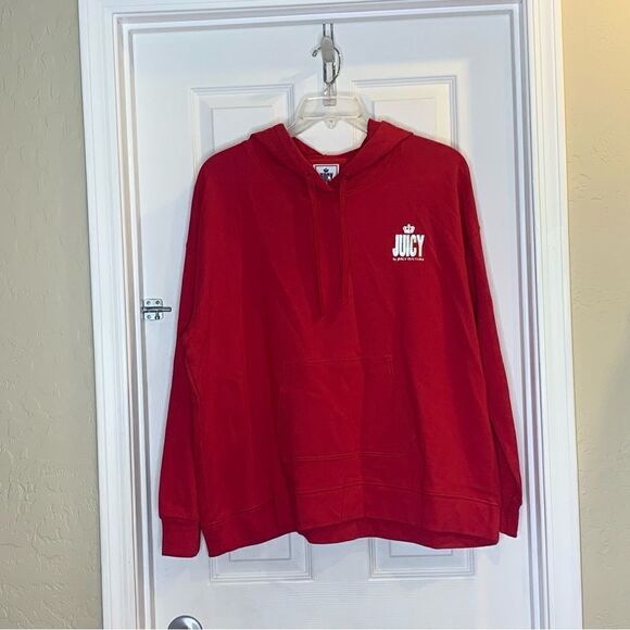 Juicy by Juicy Couture Red Hooded Sweatshirt Size 3X - Picture 6 of 11